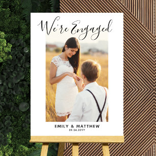 We're Engaged Personalized Photo Engagement Party Foam Board