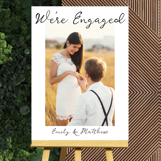 We're Engaged Personalized Photo Engagement Party Foam Board (Creator Uploaded)