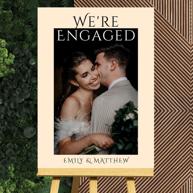 We're Engaged Personalized Photo Engagement Party Foam Board (Creator Uploaded)