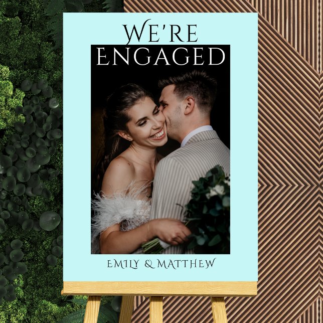 We're Engaged Personalized Photo Engagement Party Foam Board (Creator Uploaded)