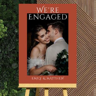 We're Engaged Personalized Photo Engagement Party Foam Board