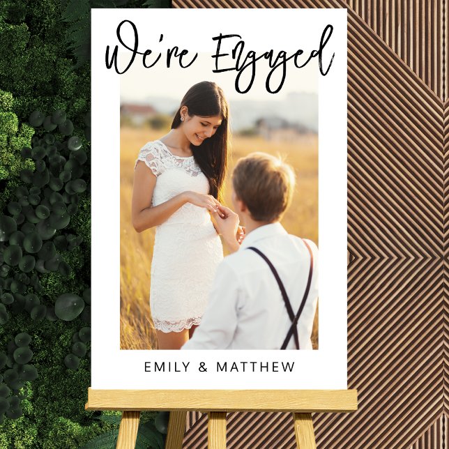 We're Engaged Personalized Photo Engagement Party Foam Board (Creator Uploaded)