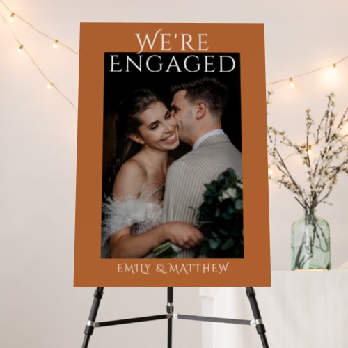 Were Engaged Personalized Photo Engagement Party Foam Board