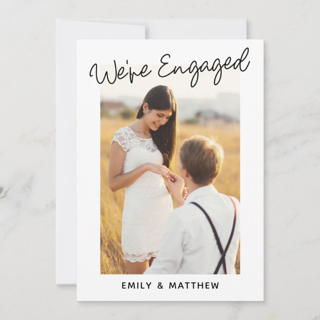 We're Engaged Personalized Photo Engagement Party Invitation (Front)