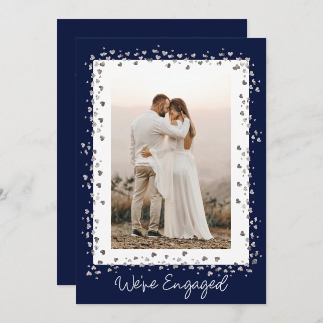 We're Engaged Personalized Photo Engagement Party Invitation (Front/Back)