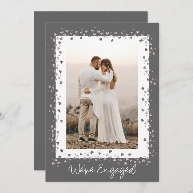 We're Engaged Personalized Photo Engagement Party Invitation (Front/Back)