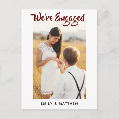 Were Engaged Personalized Photo Engagement Party Postcard