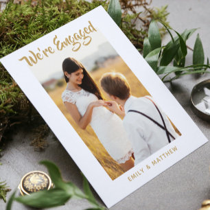 We're Engaged Personalized Photo Engagement Party Postcard