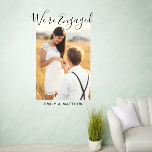 Were Engaged Personalized Photo Engagement Party Wall Decal