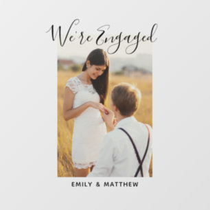 We're Engaged Personalized Photo Engagement Party Wall Decal