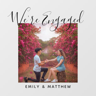 We're Engaged Personalized Photo Engagement Party Wall Decal