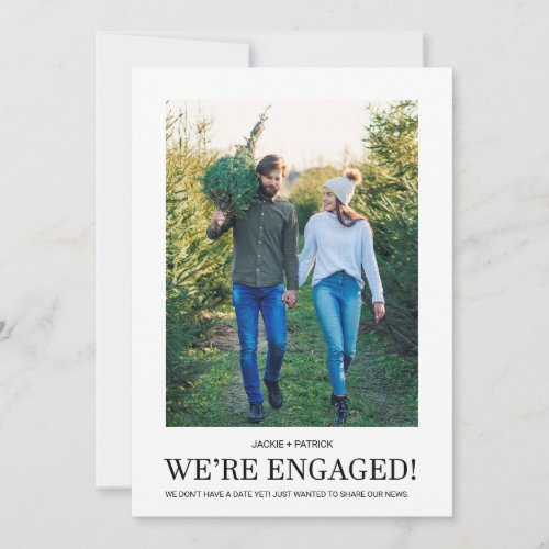 Were Engaged Photo Modern Engagement Announcement