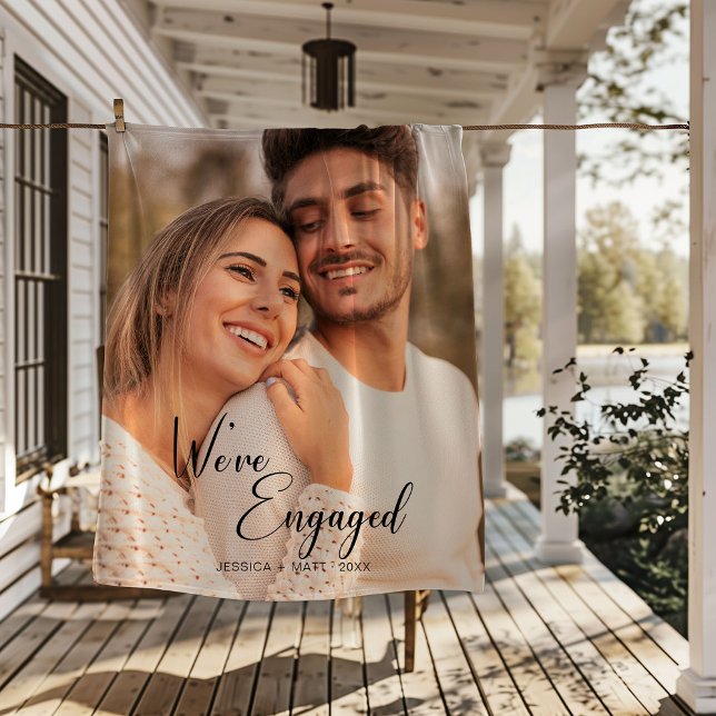 We're Engaged Photo Year Engaged Fleece Blanket (Creator Uploaded)