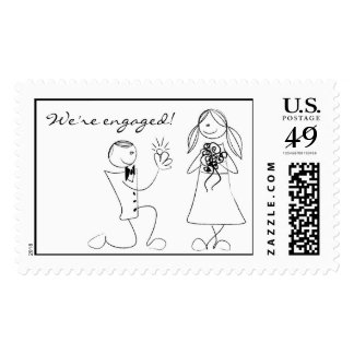 We're engaged! Postage Stamp