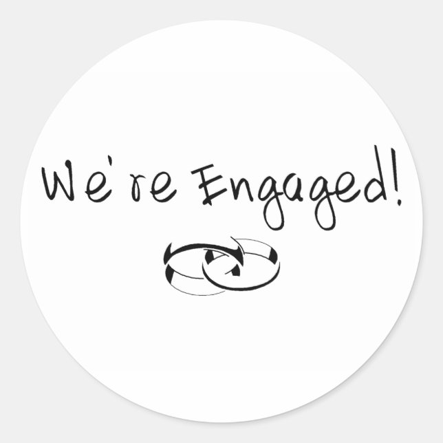 We're Engaged (Rings) Classic Round Sticker (Front)