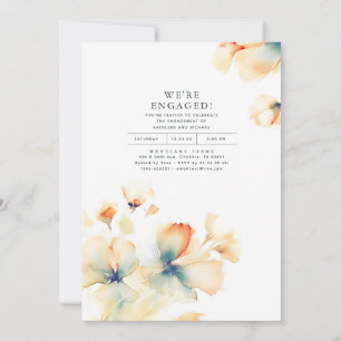 We're Engaged Romantic Engagement Party Photo Invitation