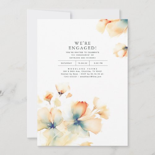 Were Engaged Romantic Engagement Party Photo Invitation