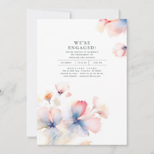 We're Engaged Romantic Engagement Party Photo Invitation