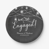 We're Engaged Rustic Chalk Engagement Party