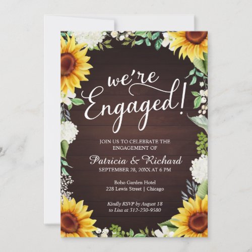 Were Engaged Rustic Engagement Party Invitation