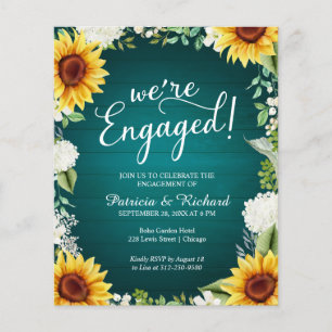 We're Engaged Rustic Engagement Party Invitation