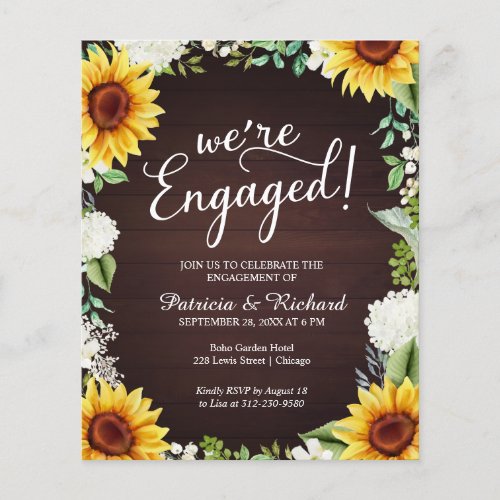 Were Engaged Rustic Engagement Party Invitation