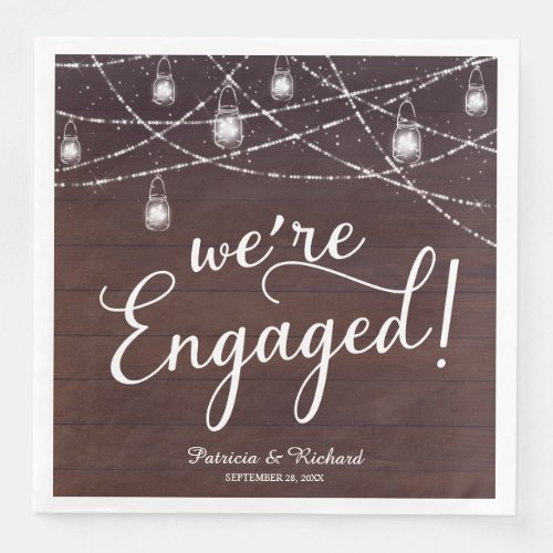 Were Engaged Rustic Engagement Party Paper Dinner Napkins