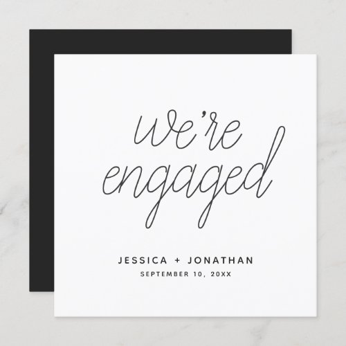 Were Engaged Simple Engagement Party Calligraphy Invitation