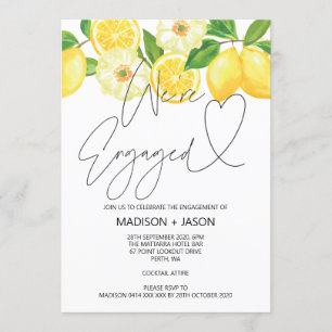 We're Engaged Summer Engagement Party Lemon Invitation