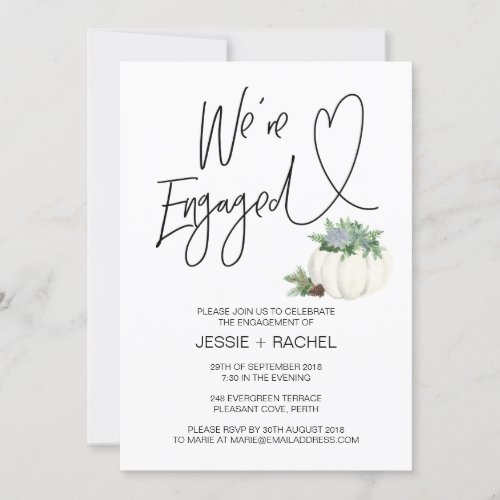 Were Engaged Thanksgiving Fall Engagement Invitation