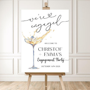 We're Engaged Welcome Sign, Engagement Champagne  Foam Board