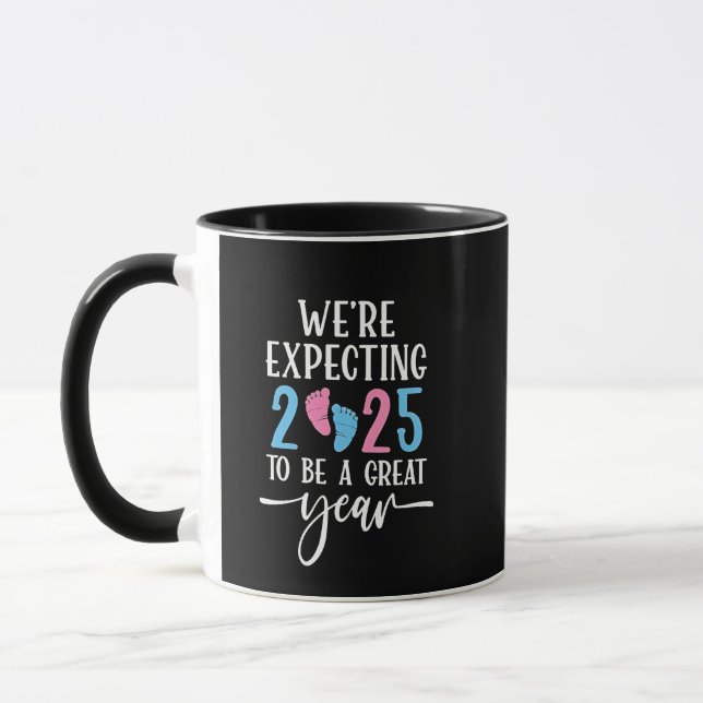 We're Expecting 2025 to Be a Great Year Couples Mug (Left)