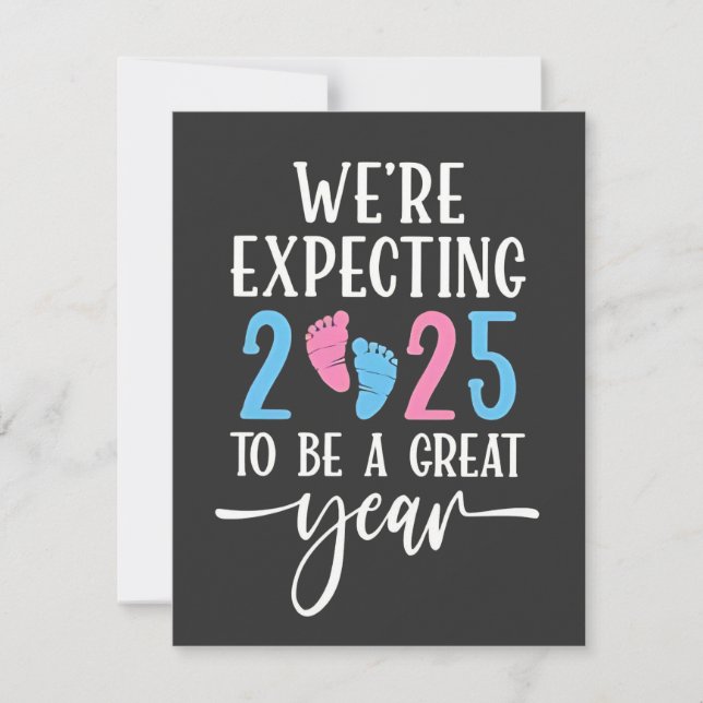 We're Expecting 2025 to Be a Great Year Couples Note Card (Front)