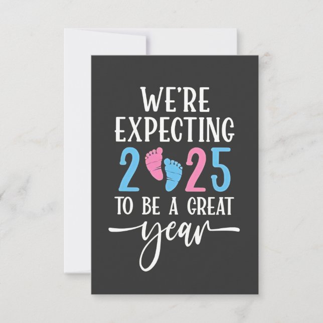We're Expecting 2025 to Be a Great Year Couples Thank You Card (Front)