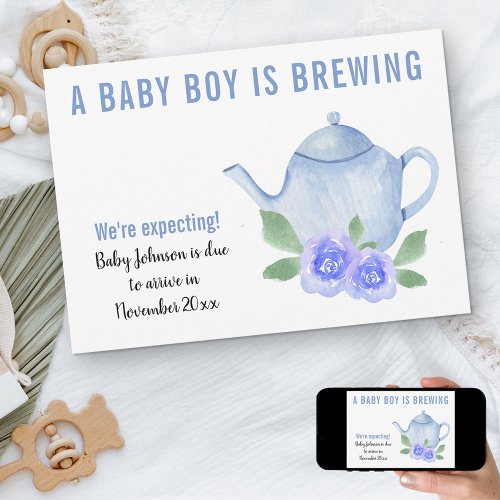 Were Expecting A Baby Boy is Brewing Pregnancy Announcement