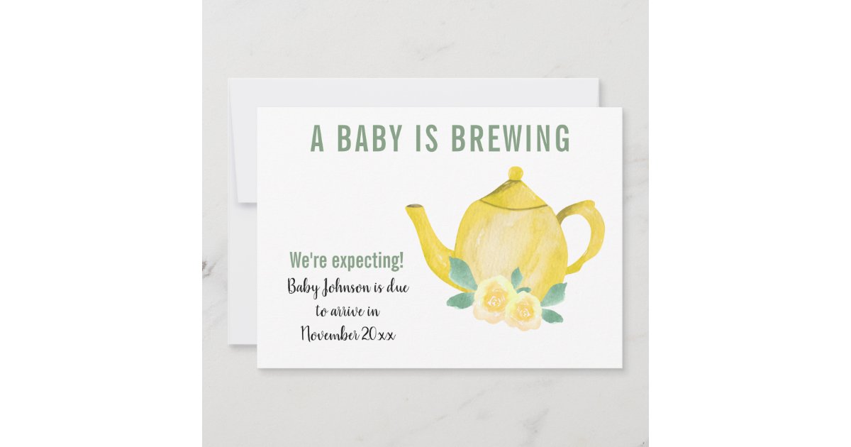We Re Expecting A Baby Is Brewing Pregnancy Announcement Zazzle Com