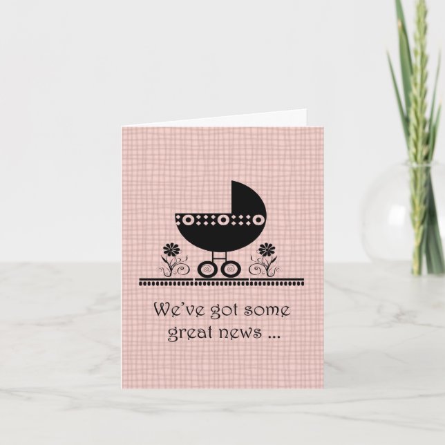 We're Expecting A Baby Pink Announcement (Front)