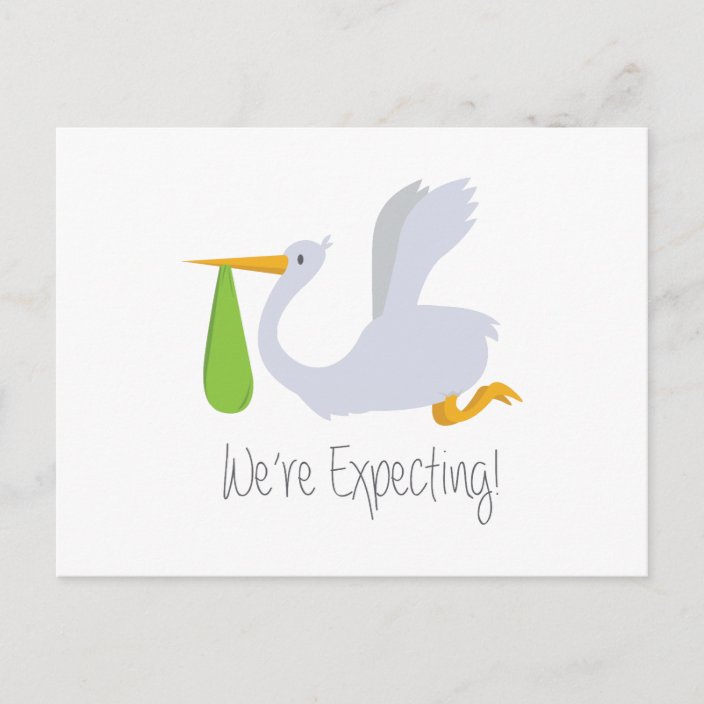 Were Expecting Announcement Postcard | Zazzle.com