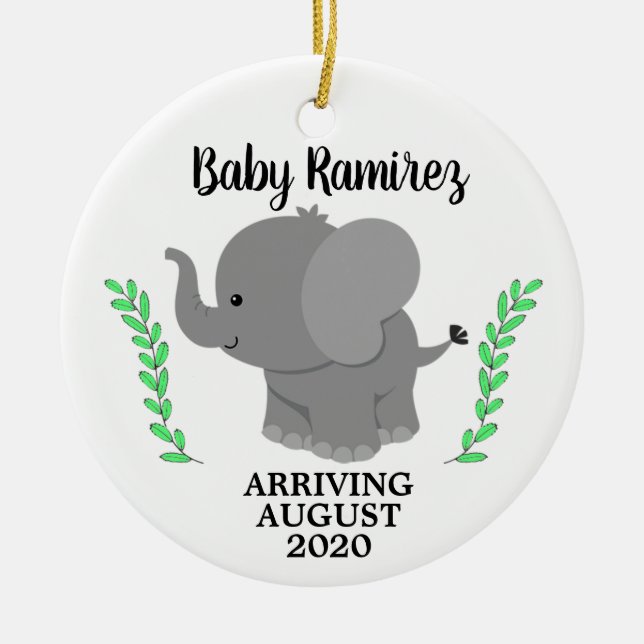 We're Expecting Baby Announcement Ceramic Ornament (Front)