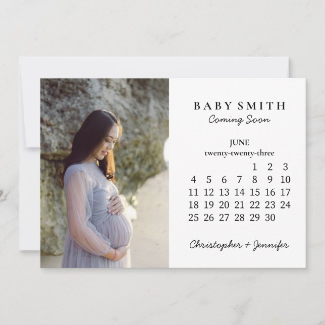 We're Expecting Baby Month June 2023 Calendar News Invitation (Front)