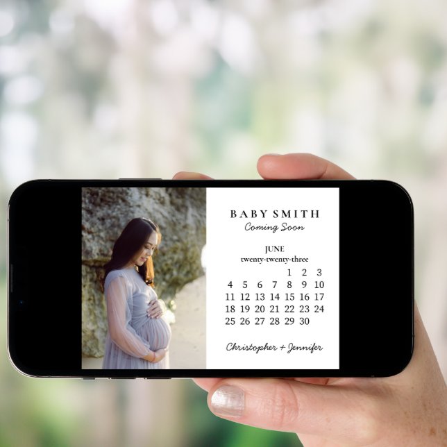 We're Expecting Baby Month June 2023 Calendar News Invitation (Front Digital)