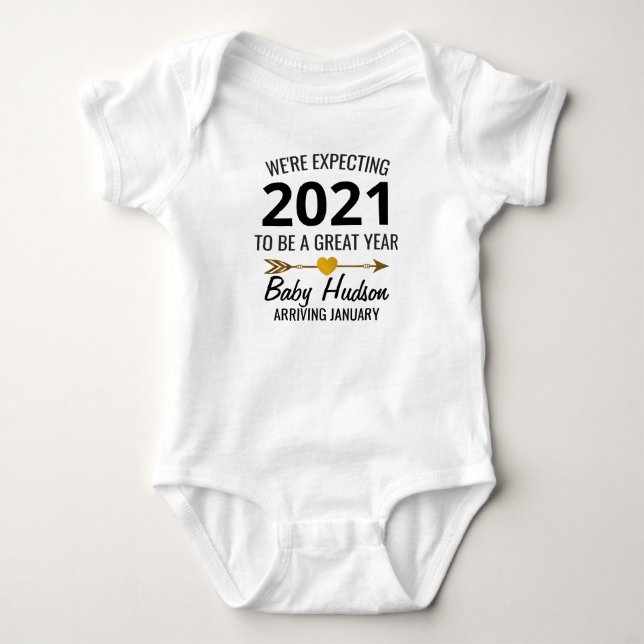 We're Expecting Baby Reveal Baby Bodysuit (Front)