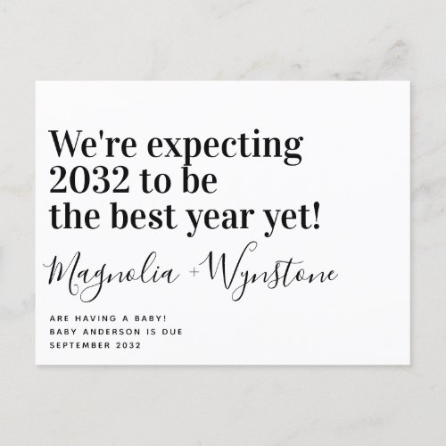 Were expecting Bold Typography Modern Pregnancy  Announcement Postcard