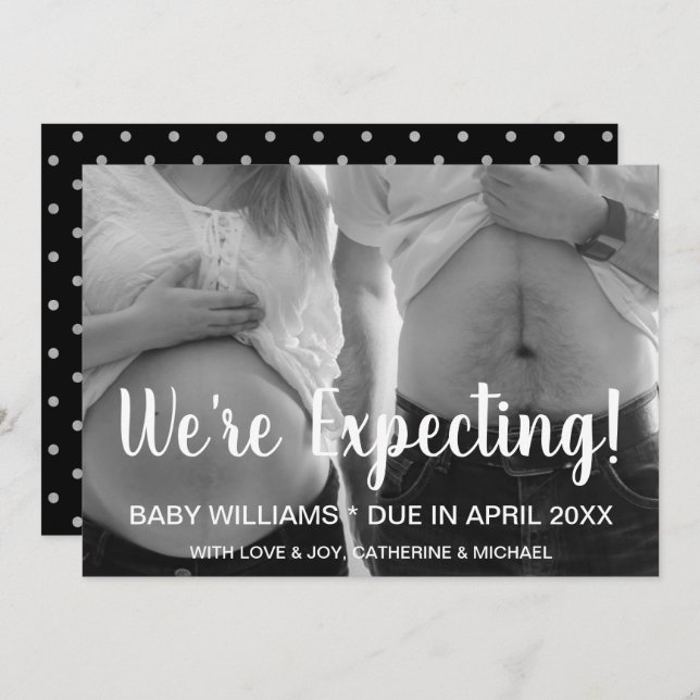 We're Expecting Funny Photo Birth Announcement (Front/Back)