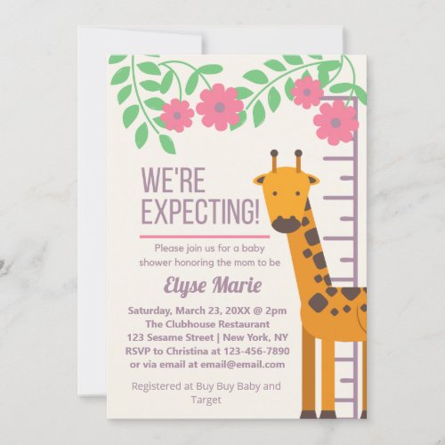 Were Expecting Giraffe Baby Shower Invitation