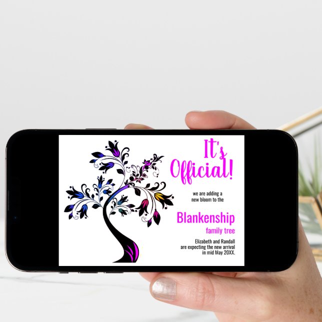 We're Expecting It's Official Flowering Tree Pink Announcement (Front Digital)