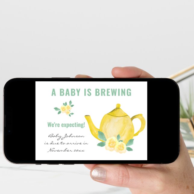 We're Expecting Photo Baby is Brewing Pregnancy Announcement (Front Digital)