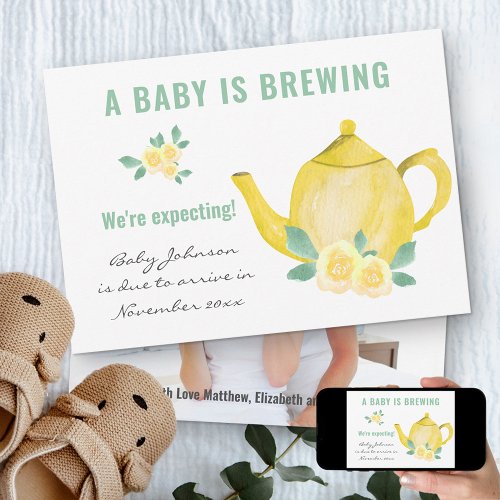 Were Expecting Photo Baby is Brewing Pregnancy Announcement