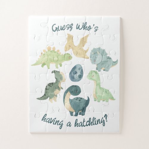 Were Expecting Pregnancy Announcement Dino Egg Jigsaw Puzzle