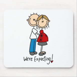 We're Expecting! Pregnant Stick Figure Mousepad
